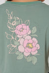 MST GRN FLORA LADIES S/S CROP TEE