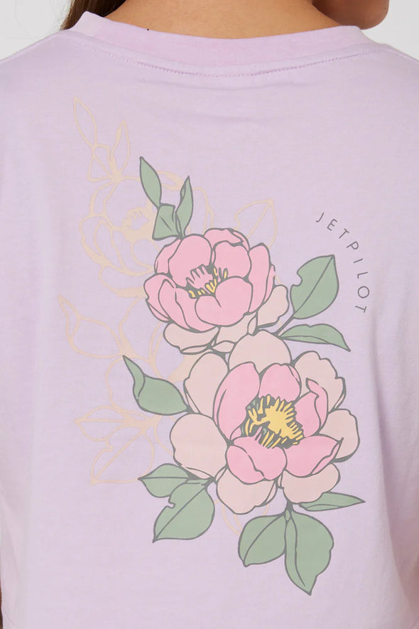 PUR FLORA LADIES S/S CROP TEE