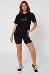 BLK SIMPLE LADIES OVERSIDED TEE