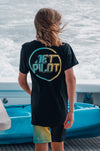 BLK/TEAL SPLITTER YOUTH TEE