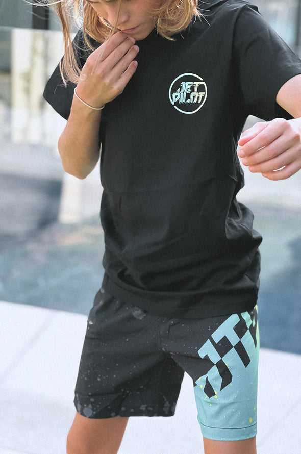 BLK/TEAL COLOUE BOMB YOUTH BOADSHORT