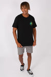 BLK/TEAL SPLITTER MENS TEE