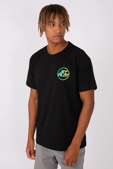 BLK/TEAL SPLITTER MENS TEE