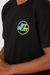 BLK/TEAL SPLITTER MENS TEE