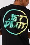 BLK/TEAL SPLITTER MENS TEE