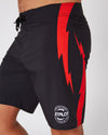 BLK/RD BOLTS MENS BOARDSHORT