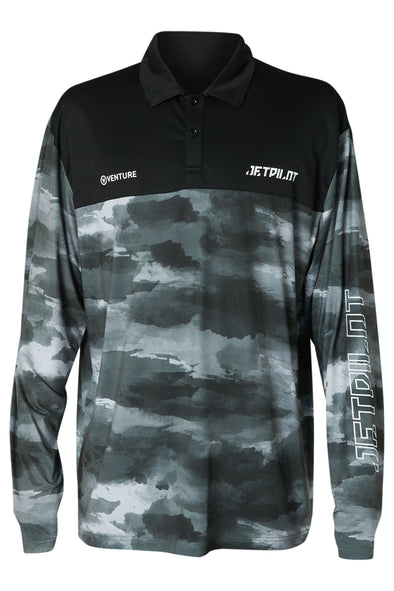 GRN CAMO VENTURE MENS LS FISHING POLO