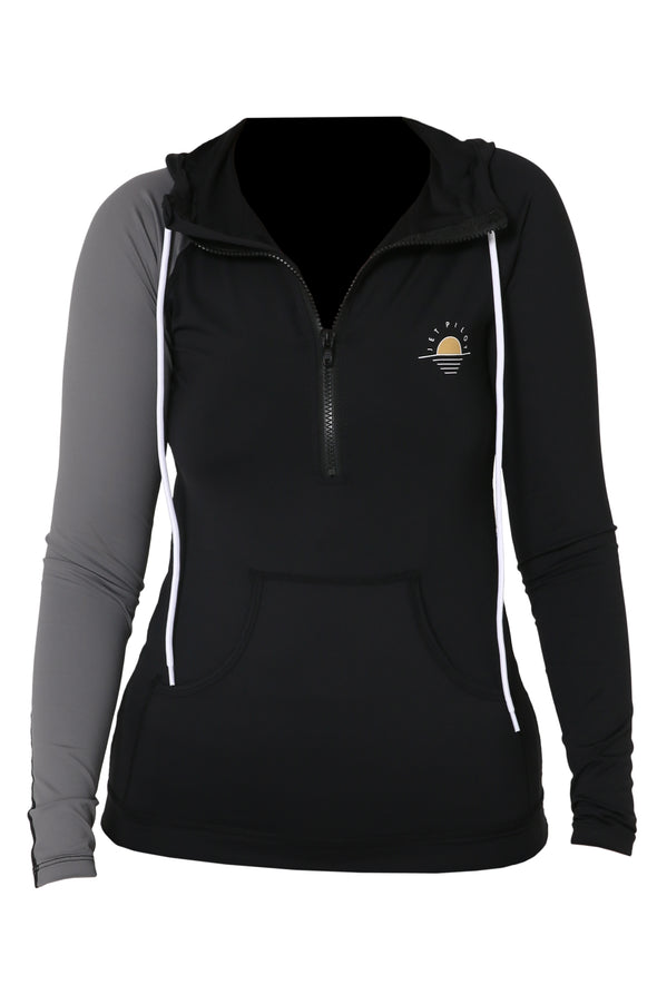 BLK PACER LS HOODED LADIES RASHIE