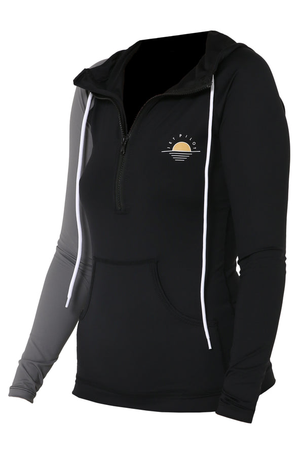 BLK PACER LS HOODED LADIES RASHIE