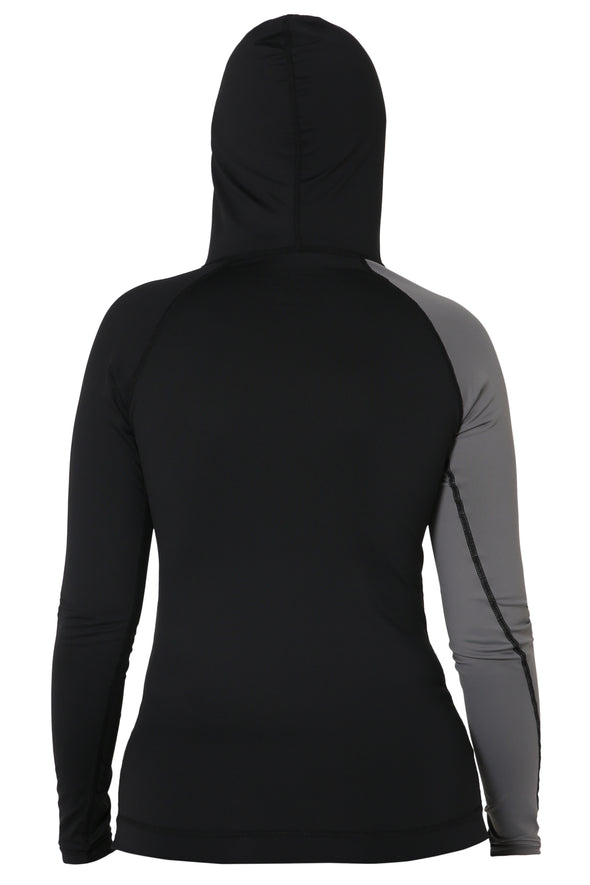 BLK PACER LS HOODED LADIES RASHIE
