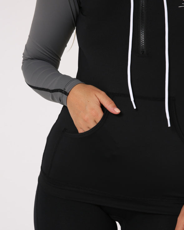 BLK PACER LS HOODED LADIES RASHIE