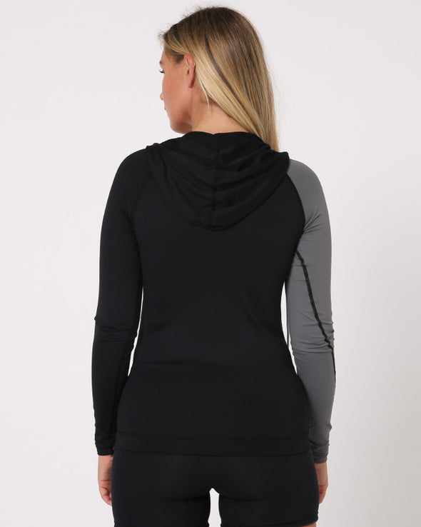 BLK PACER LS HOODED LADIES RASHIE