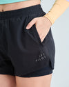 Jetpilot Corp Ladies Elastic Waist Rideshort - Black