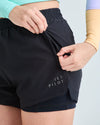 Jetpilot Corp Ladies Elastic Waist Rideshort - Black