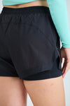 Jetpilot Corp Ladies Elastic Waist Rideshort - Black