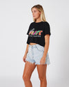 BLK SQUADRON LADIES CROP TEE