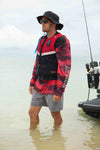 RED CAMO VENTURE MENS LS FISHING POLO