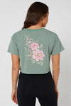 MST GRN FLORA LADIES S/S CROP TEE