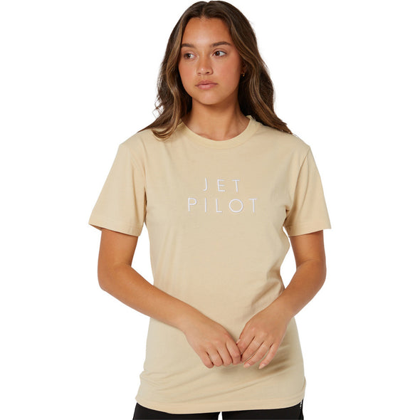 TAN SIMPLE LADIES OVERSIDED TEE