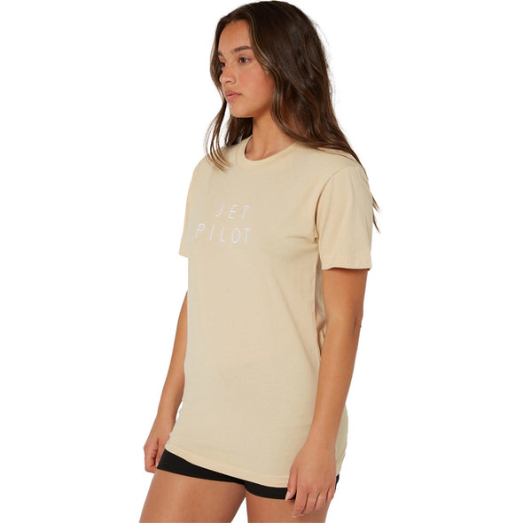 TAN SIMPLE LADIES OVERSIDED TEE