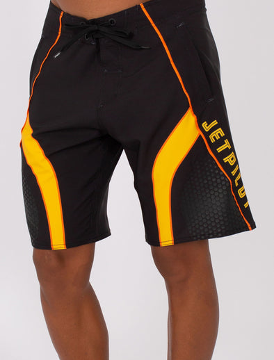 BLK/ORG FIREFLY MENS BOARDSHORTS