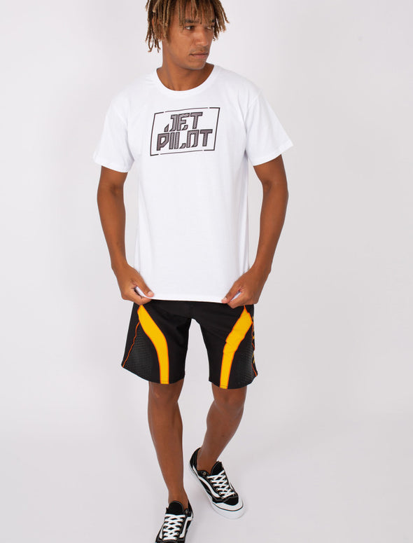 BLK/ORG FIREFLY MENS BOARDSHORTS