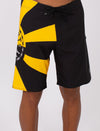 BLK/YEL HARDCORE MENS BOARDSHORTS