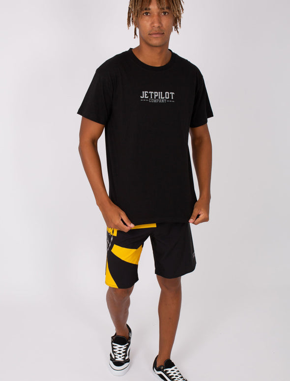 BLK/YEL HARDCORE MENS BOARDSHORTS