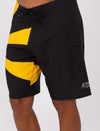 BLK/YEL HARDCORE MENS BOARDSHORTS