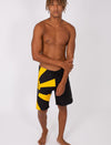 BLK/YEL HARDCORE MENS BOARDSHORTS