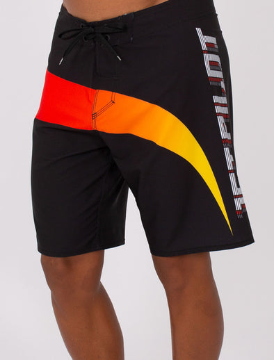 BLK/ORG SIDESWIPE MENS BOARDSHORTS