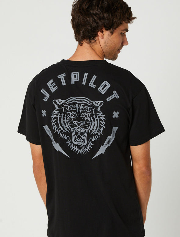 BLK/CHAR TIGER MENS SS TEE